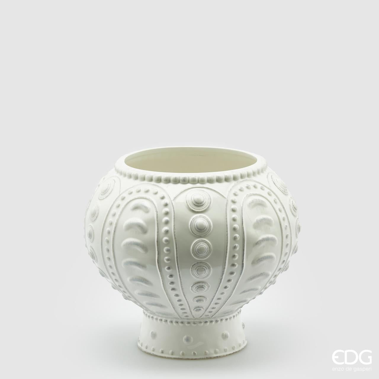 Vaso Atlantis in Ceramica con Ornamenti in Rilievo EDG Enzo De Gasperi