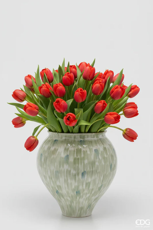 Vaso Tondo con Pennellate in Ceramica Waterproof H. 36 D. 35 cm EDG Enzo De Gasperi