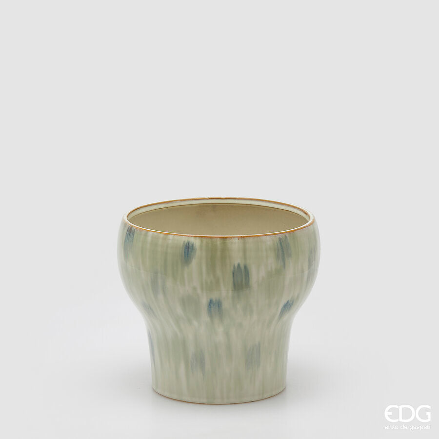 Vaso a Coppa con Pennellate in Ceramica Waterproof H. 22,5 D. 25,5 cm EDG Enzo De Gasperi