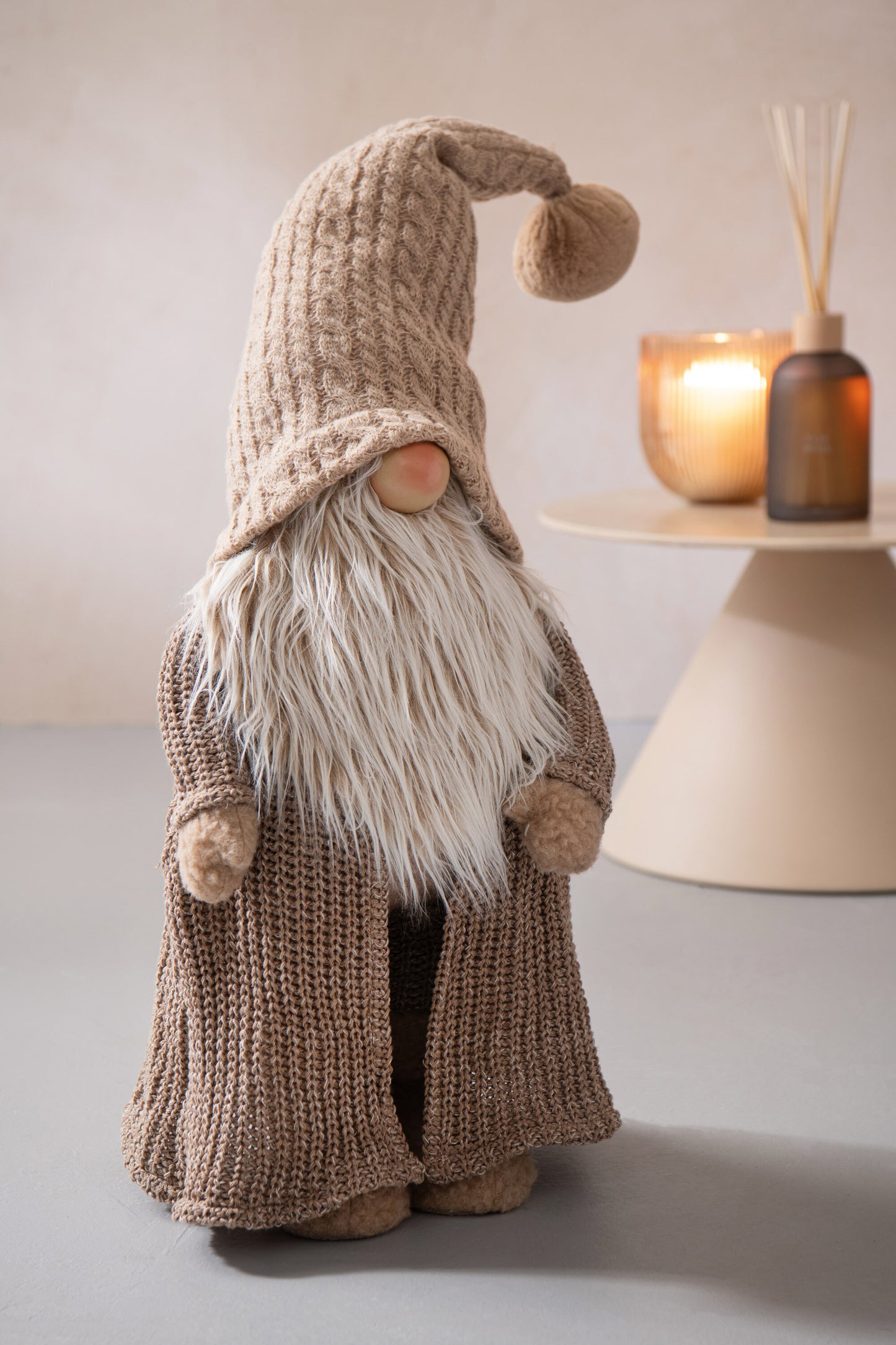 Babbo Natale Stile Nordico con Cappotto in Lana H. 89 cm J-Line by Jolipa