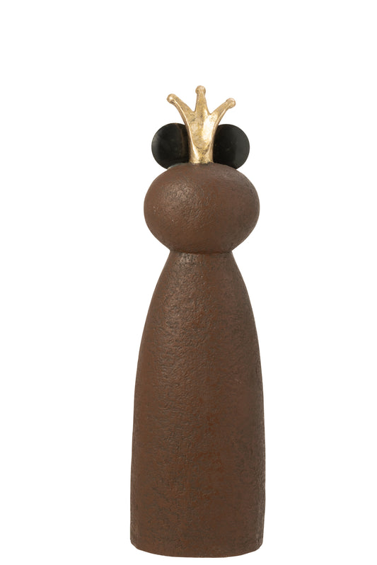 Rana con Corona in Magnesio Marrone Scuro H. 78,5 cm J-Line by Jolipa