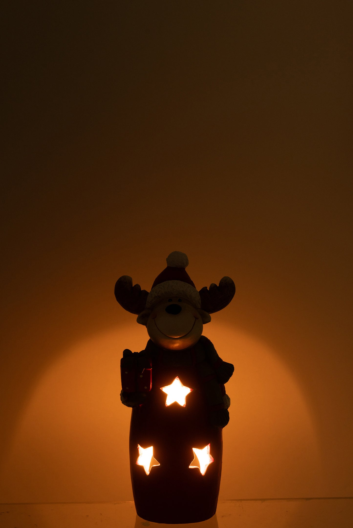 Renna Porta T-Light con Sciarpa e Cappello H. 52 cm J-Line by Jolipa