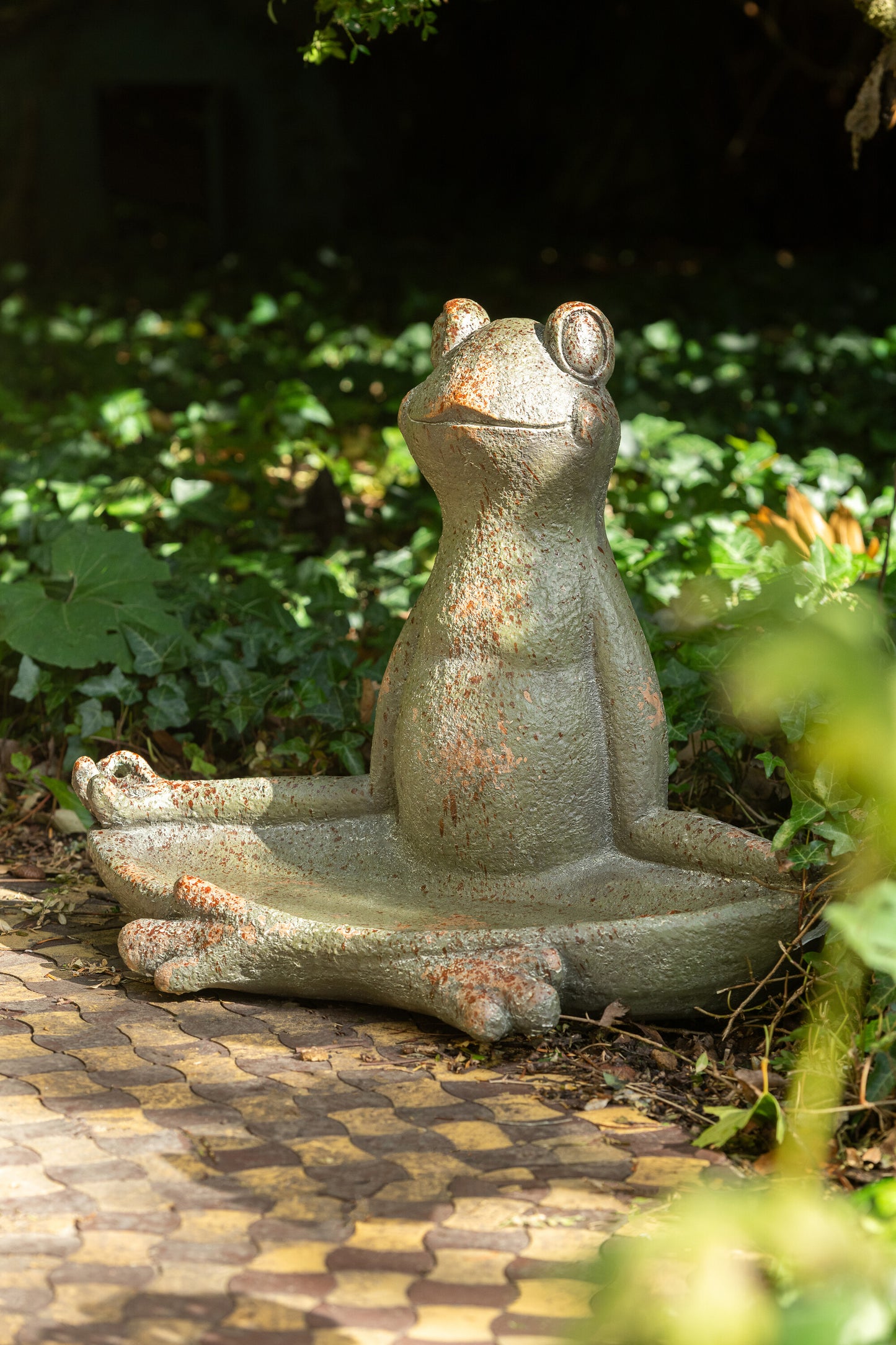 Rana Yoga in Magnesio Finitura Verde Anticata L. 64 H. 39 cm J-Line by Jolipa