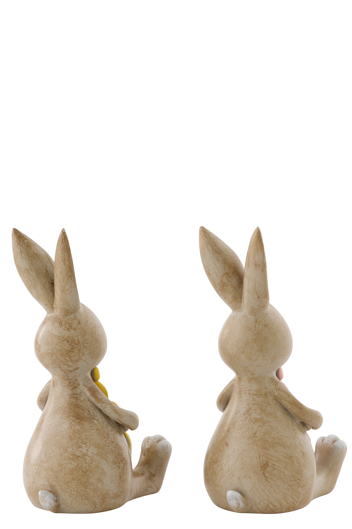 Coniglio con fiore giallo poliresina H. 15cm - J LINE by JOLIP