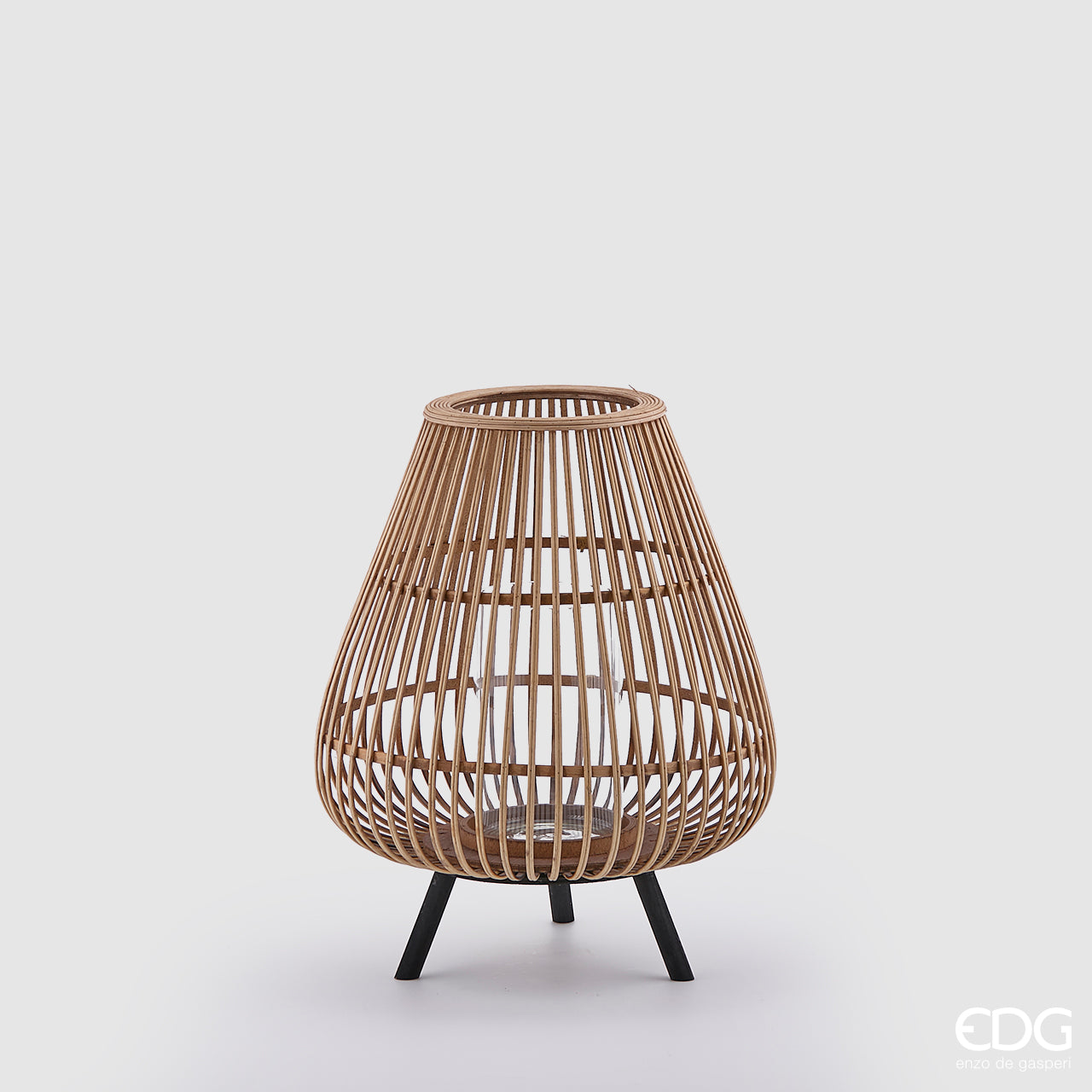 Lanterna Treppiede in Rattan EDG Enzo De Gasperi