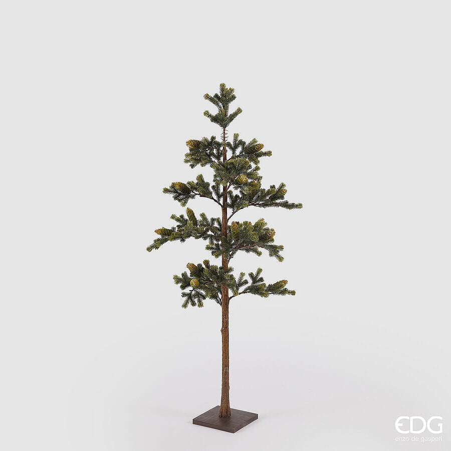 Albero di Natale Pino con Pigne e Base in Metallo H. 138 cm EDG Enzo De Gasperi