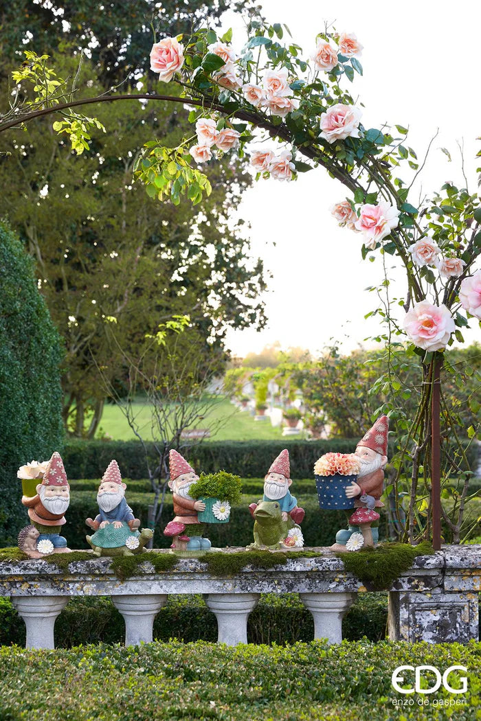 Vaso poliresina portapianta Gnomo H. 34cm EDG - Enzo De Gasperi