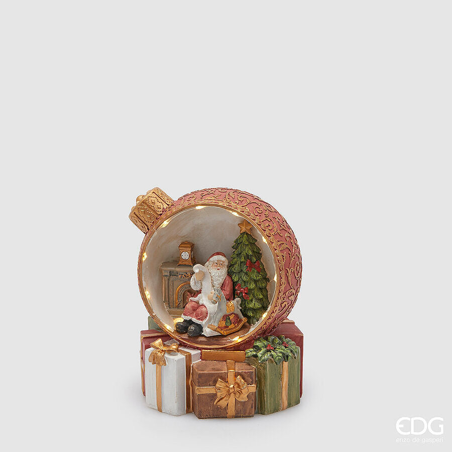 Decoro Palla di Natale con LED D. 13 H. 16,5 cm EDG Enzo De Gasperi