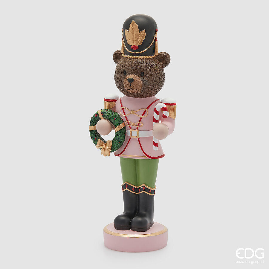 Orso Soldatino con Ghirlanda H. 40 cm EDG Enzo De Gasperi