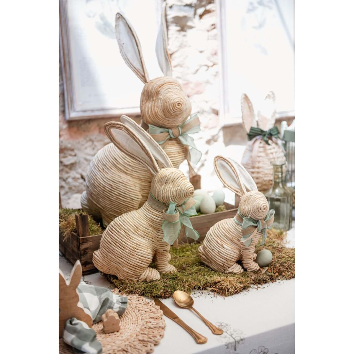Coniglio in vimini "Pomona" h. 28 cm - BLANC MARICLÒ
