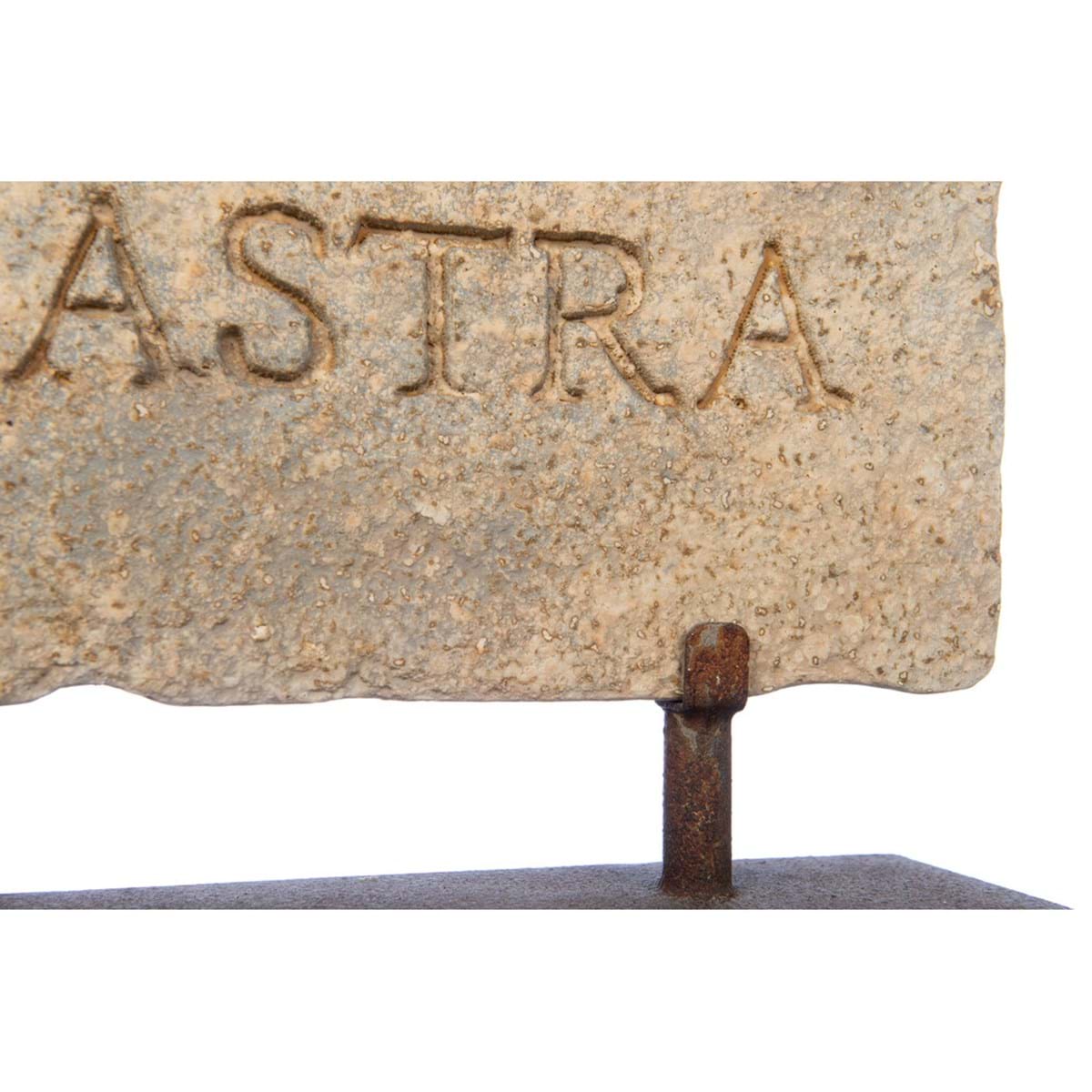Stele Decorativa in Resina Effetto Marmo "Per Aspera Ad Astra" Epoca Collection 51x12x38 cm Blanc Mariclò
