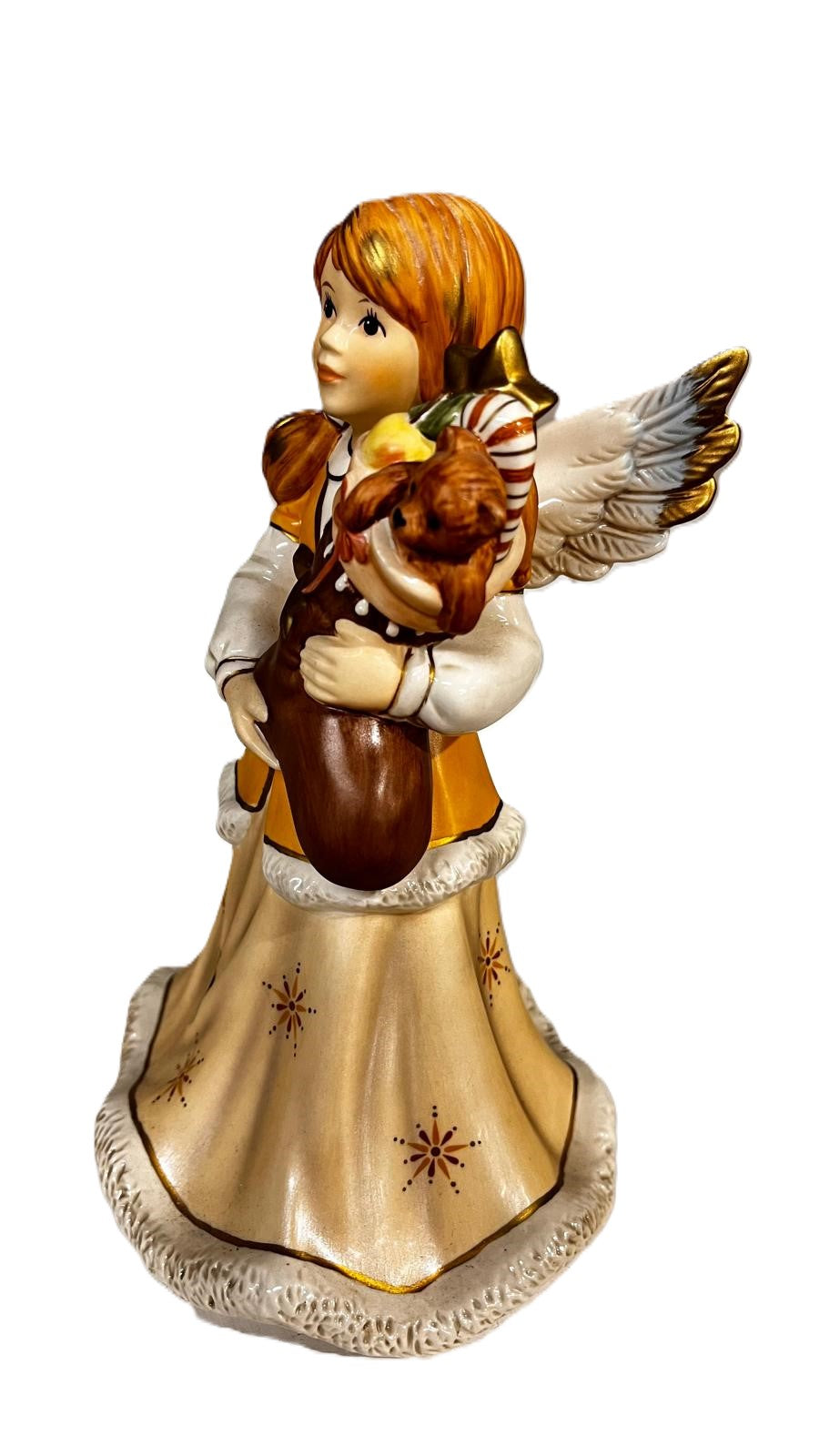 Figurina Angelo Sorpresa di Natale con Calza dei Doni in Porcellana H. 19 cm Goebel