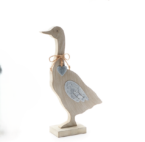 Sagoma Papera in Legno H. 27,5 cm Decorazione Country Nuvole di Stoffa