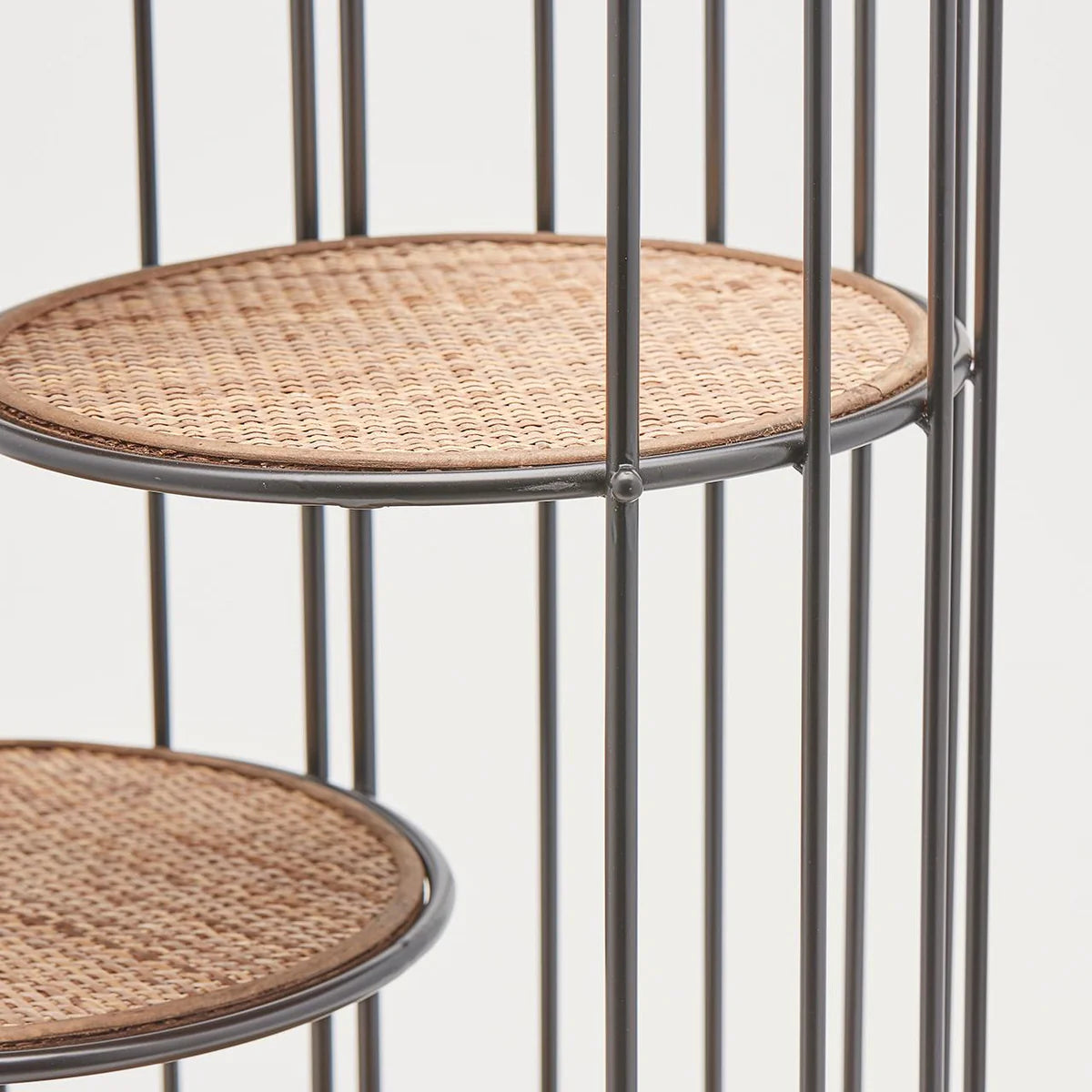 Scaffale in Metallo e Rattan con 4 Ripiani EDG Enzo De Gasperi