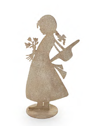 Sagoma bimba grande in metallo H. 52cm Nuvole di Stoffa