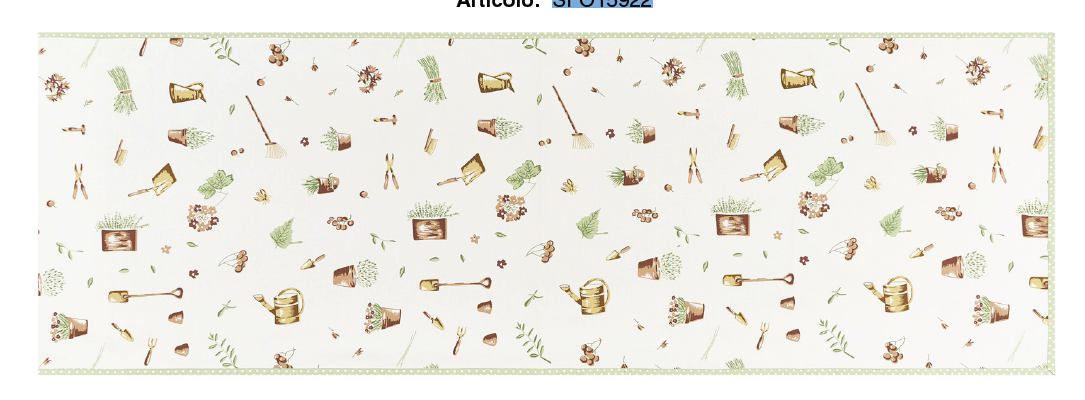 Runner in Cotone Verde Salvia a Pois Secret Garden 150×50 cm Nuvole di Stoffa