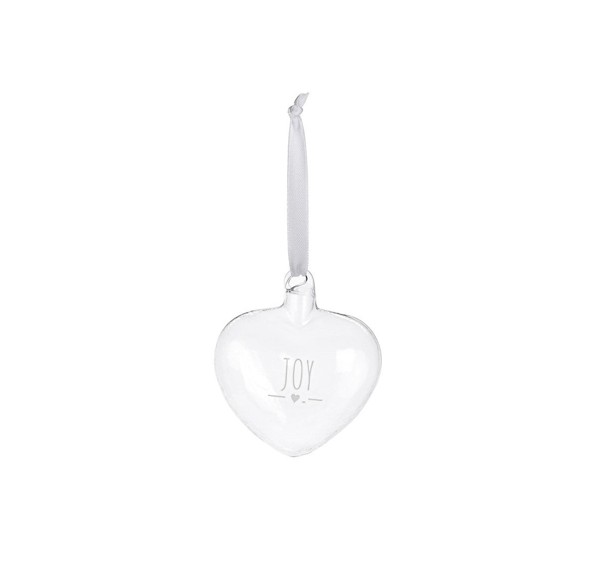 Decoro Cuore in Vetro Borosilicato JOY 8×8 cm Nuvole di Stoffa