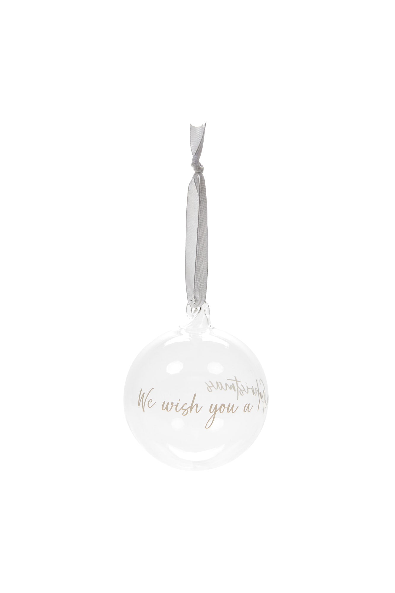 Pallina in Vetro Borosilicato We Wish You a Merry Christmas D. 8 cm Nuvole di Stoffa