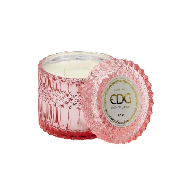 Candela Profumata Crystal New Rosa in Vetro 310 gr EDG Enzo De Gasperi