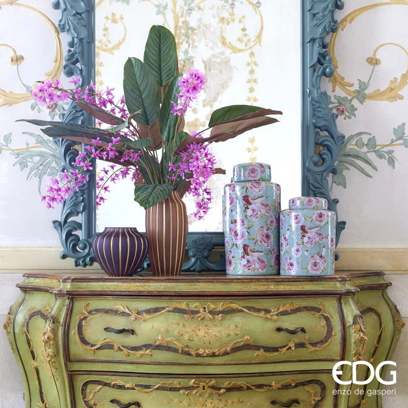 Vaso Ching Rose con Coperchio in Ceramica EDG Enzo De Gasperi