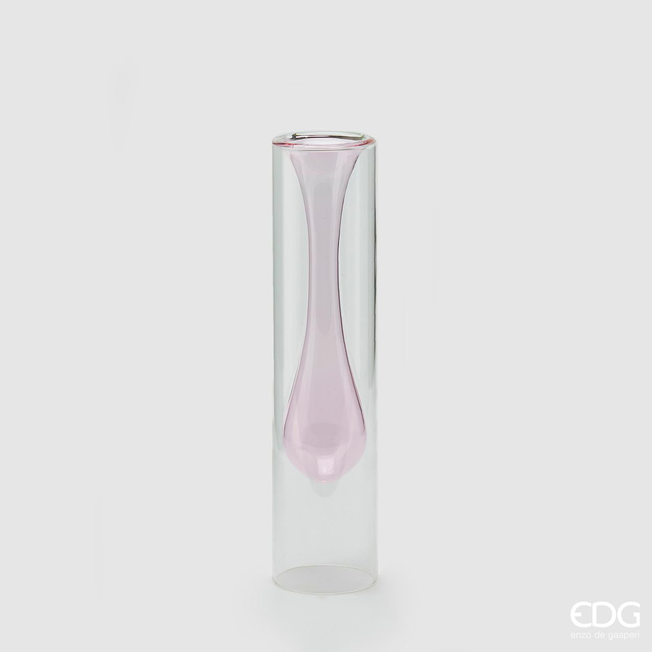 Vaso Goccia rosa H. 30cm EDG - Enzo De Gasperi