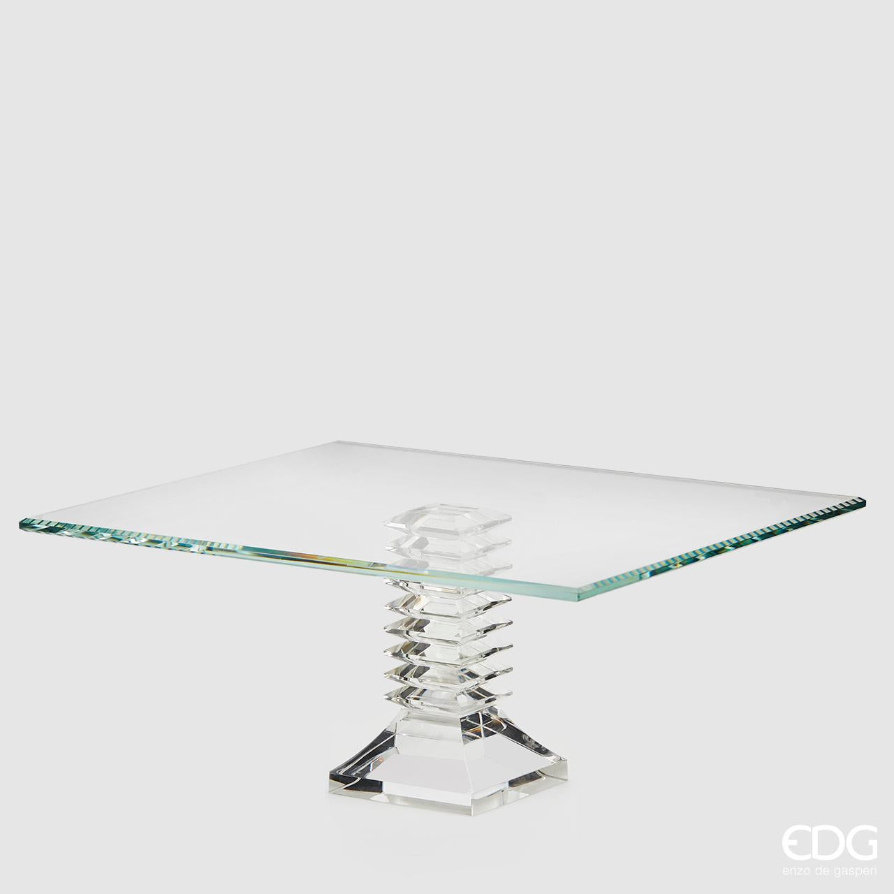 Alzata cristallo rettangolare H. 17cm EDG - Enzo De Gasperi