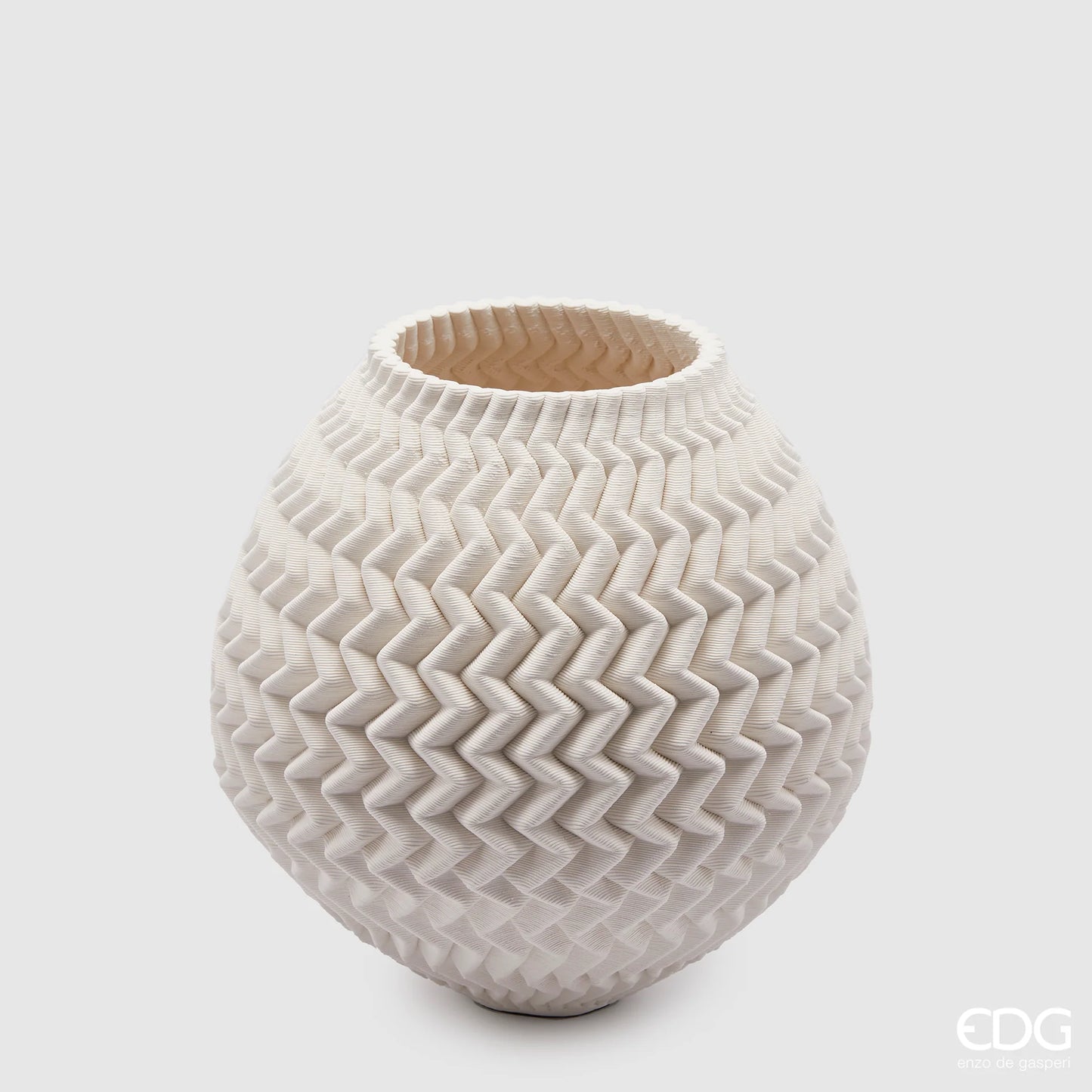 Vaso Tondo 3D in Porcellana Bianca EDG Enzo De Gasperi