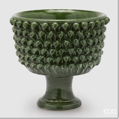 Vaso Fenice Pigna con piede verde EDG - Enzo De Gasperi