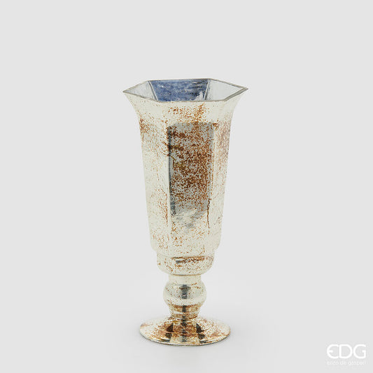 Vaso con piede svasato in vetro dorato H. 30 EDG Enzo De Gasperi