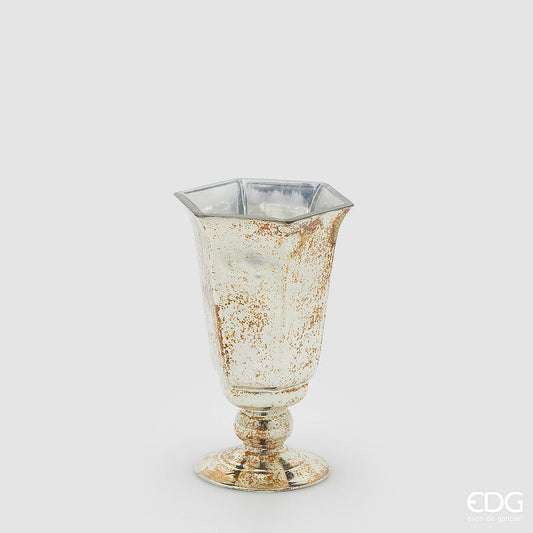 Vaso con piede svasato in vetro dorato EDG - Enzo De Gasperi