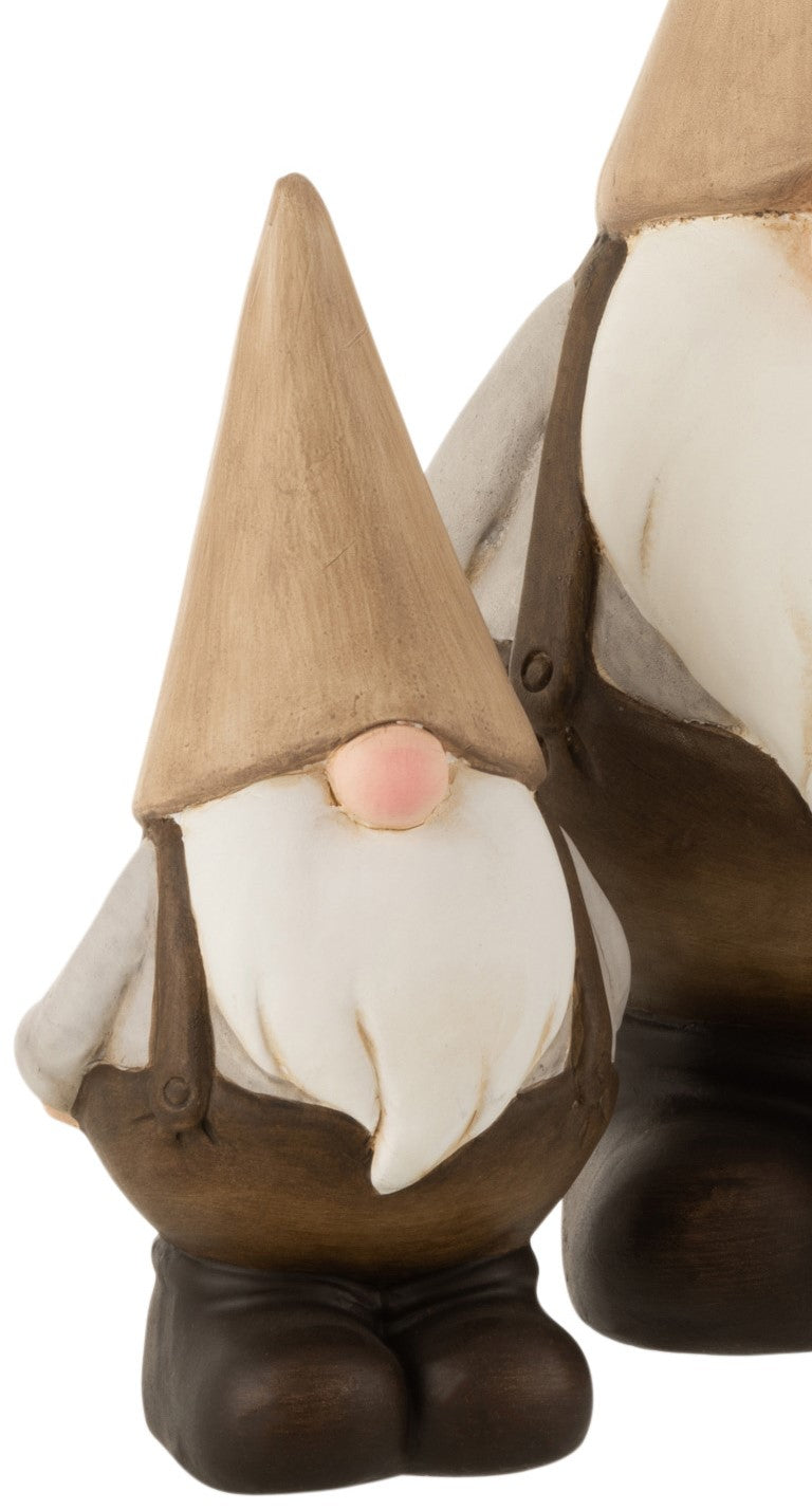 Gnomo ceramica marrone J-LINE by JOLIPA