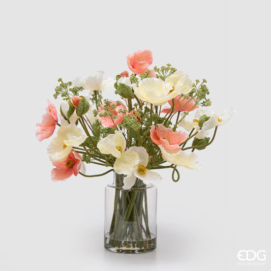 Composizione Papaveri con foglie H. 53cm EDG - Enzo De Gasperi