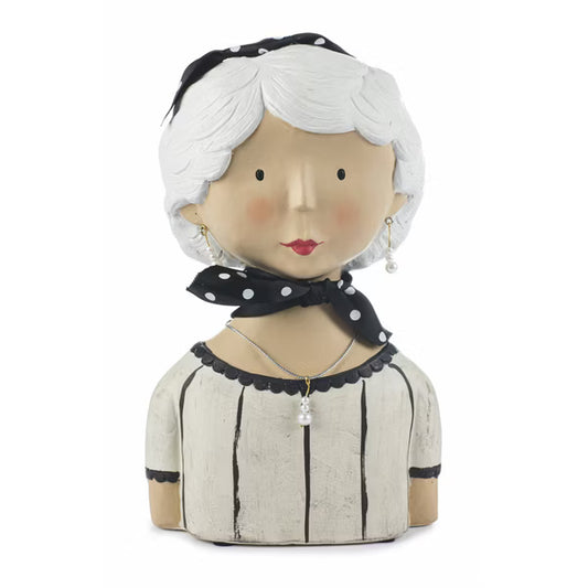 Busto donna con foulard e collana  H. 28 cm. BADEN COLLECTION