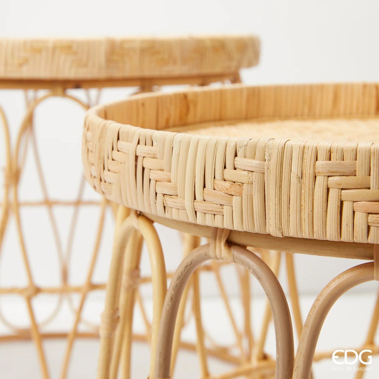 Tavolino Deco in Rattan EDG Enzo De Gasperi
