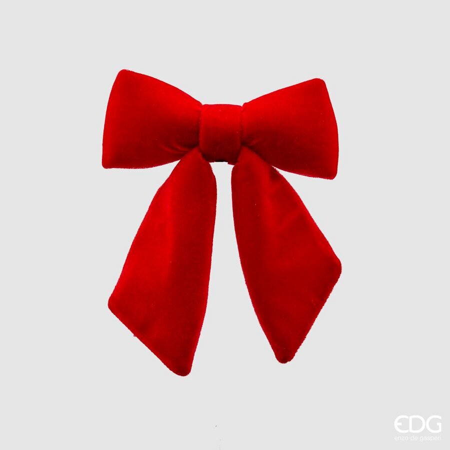Fiocco Natalizio in Velluto Rosso 25×21 cm EDG Enzo De Gasperi