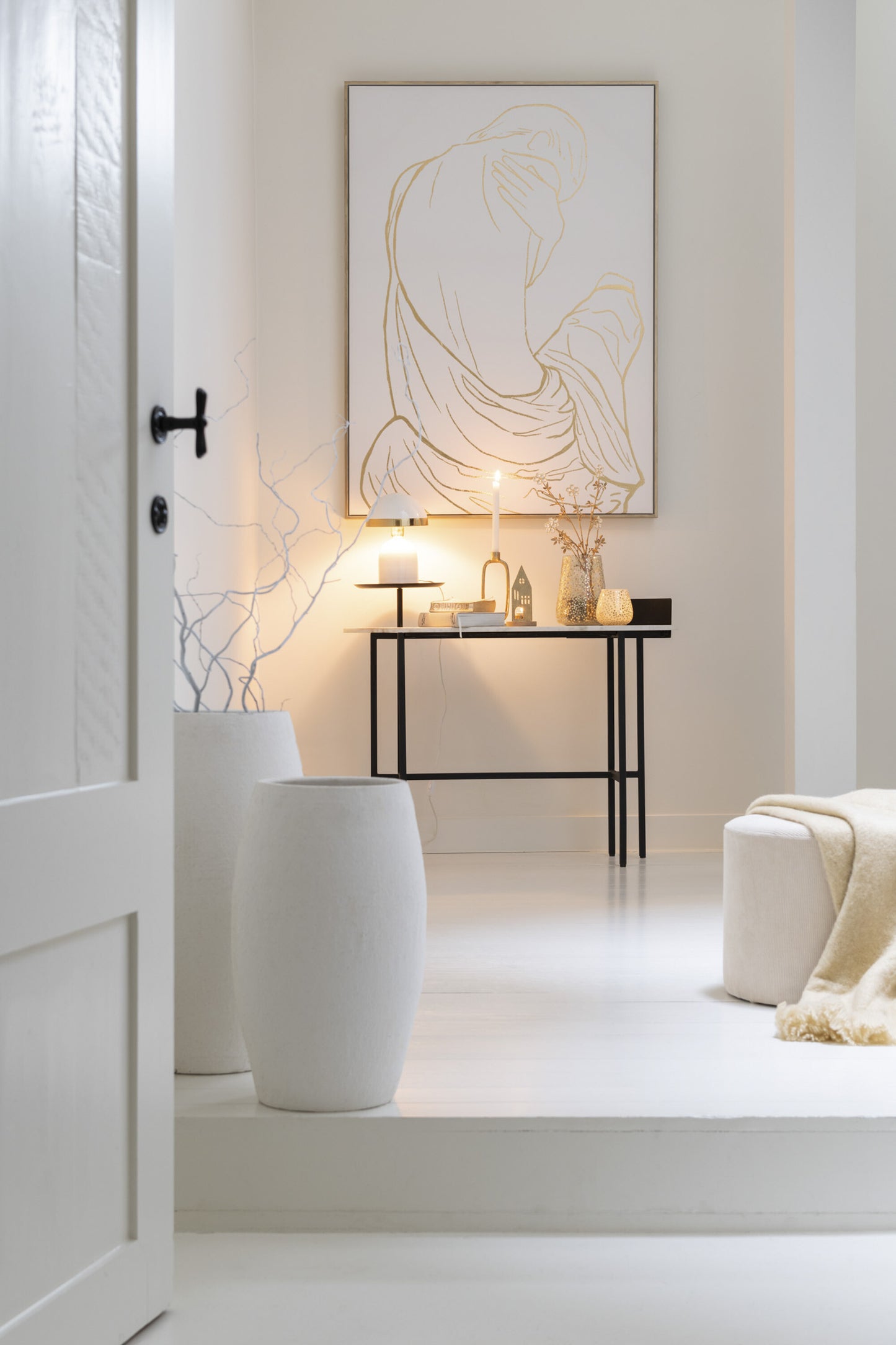 Vaso Enya ceramica bianco  H. 60 cm. J-Line by Jolipa