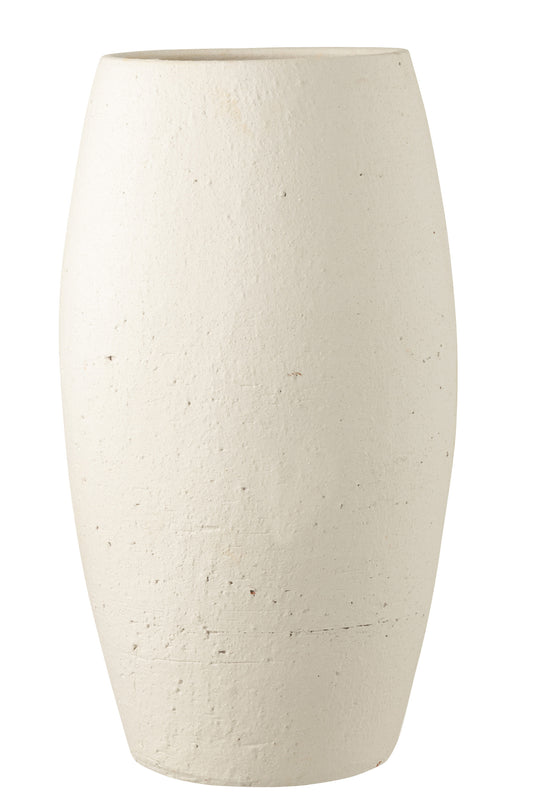 Vaso Enya ceramica bianco H. 50 cm.  J-line by Jolipa