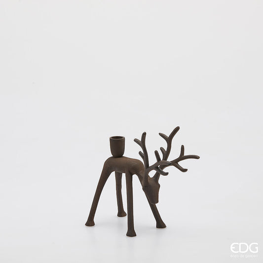 Portacandela renna in metallo EDG - Enzo De Gasperi