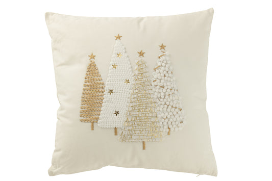 Cuscino Natale con ricamo alberi natale J-LINE by JOLIPA