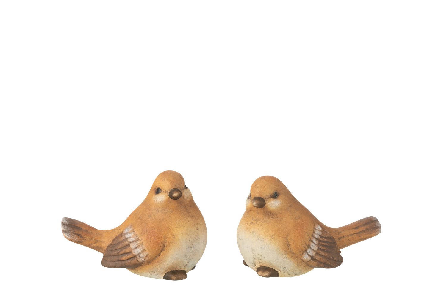 Decoro uccello porcellana marrone J-LINE by JOLIPA