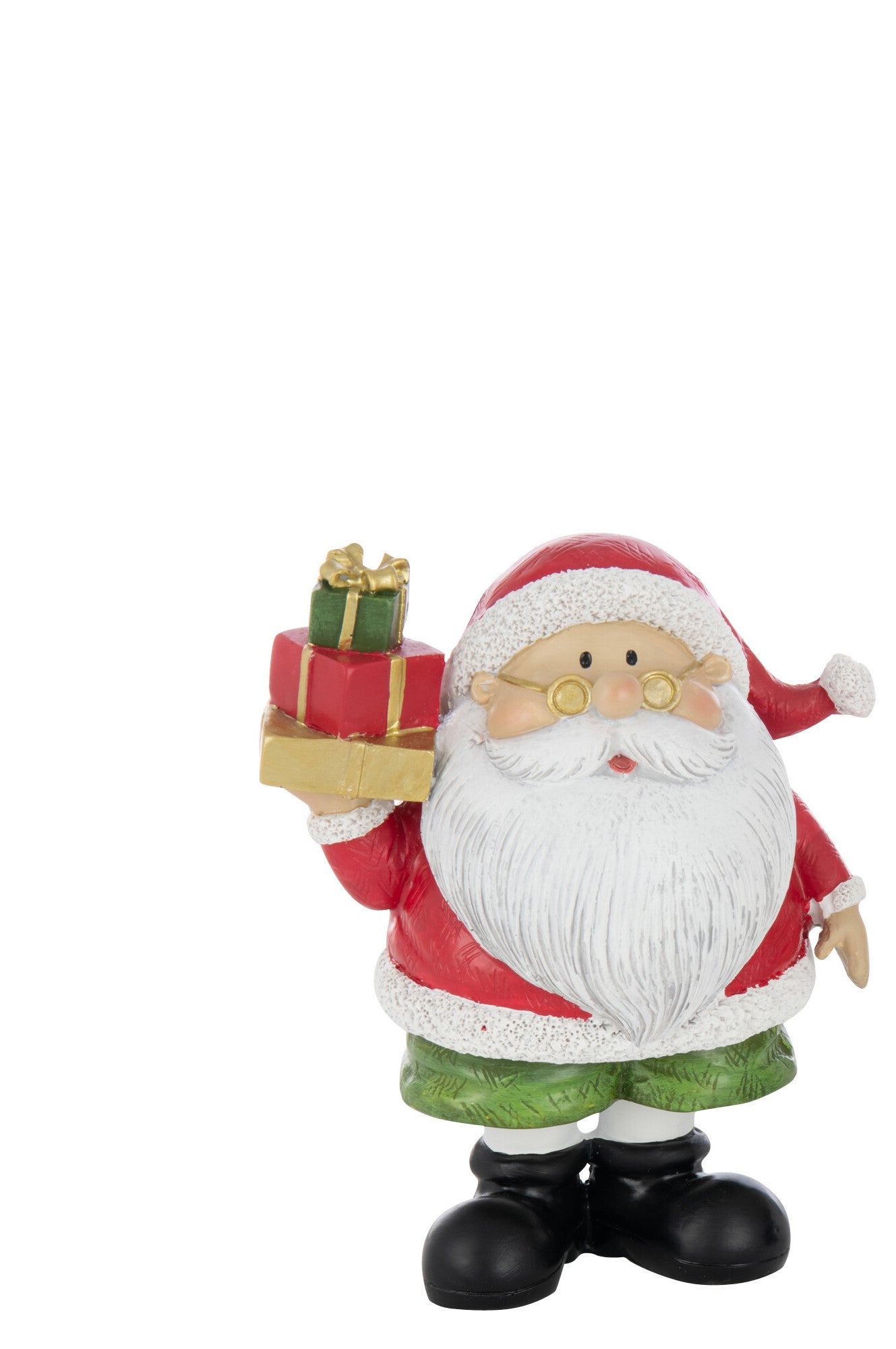 Babbo Natale con Occhiali in Poliresina H. 15,5 cm J-Line by Jolipa