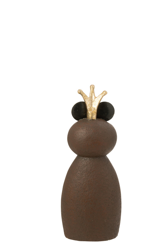 Rana con Corona in Magnesio Marrone Scuro H. 60,5 cm J-Line by Jolipa