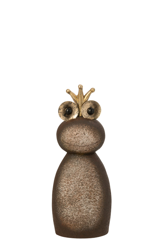 Rana con corona, in magnesio h. 60,5 cm. - J LINE by JOLIPA