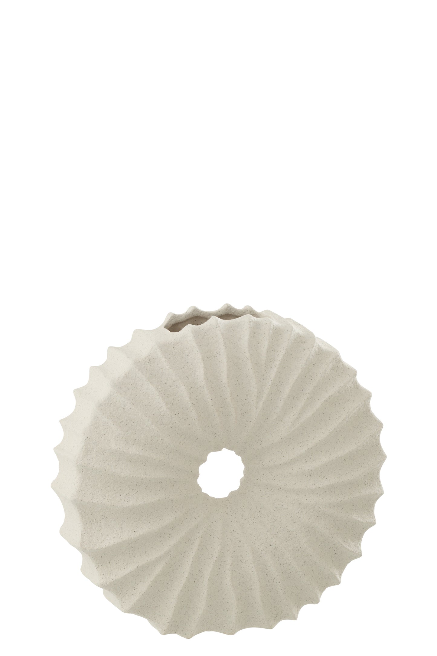 Vaso tondo finitura sabbiata gres bianco d. 25,5 - J LINE by JOLIPA