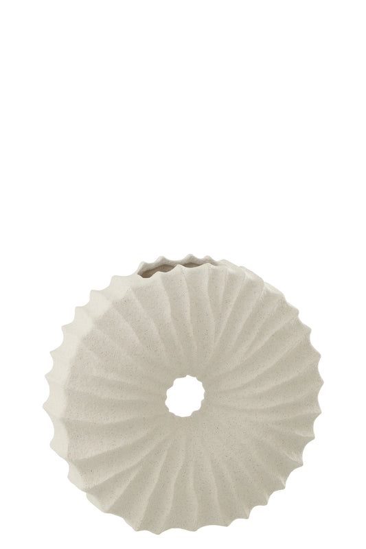 Vaso tondo finitura sabbiata gres bianco d. 25,5 - J LINE by JOLIPA