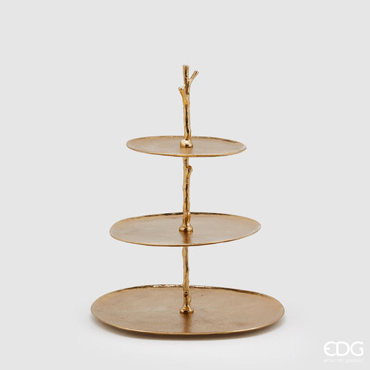 Alzata alluminio dorato H. 47 cm.  EDG Enzo de Gasperi