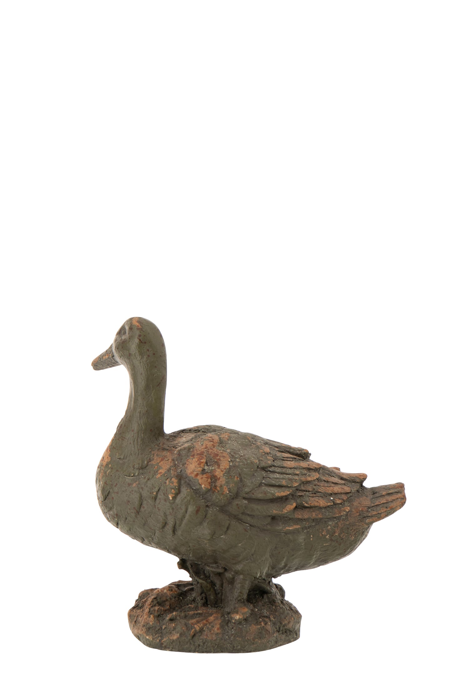 Anatra seduta in magnesio finitura anticata h. 36 cm. - J LINE by JOLIPA