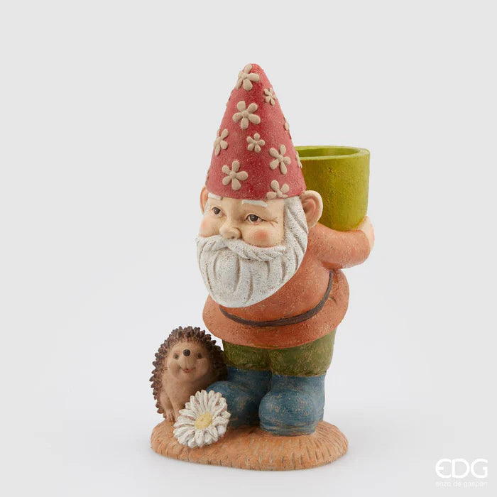 Vaso poliresina portapianta Gnomo H. 34cm EDG - Enzo De Gasperi