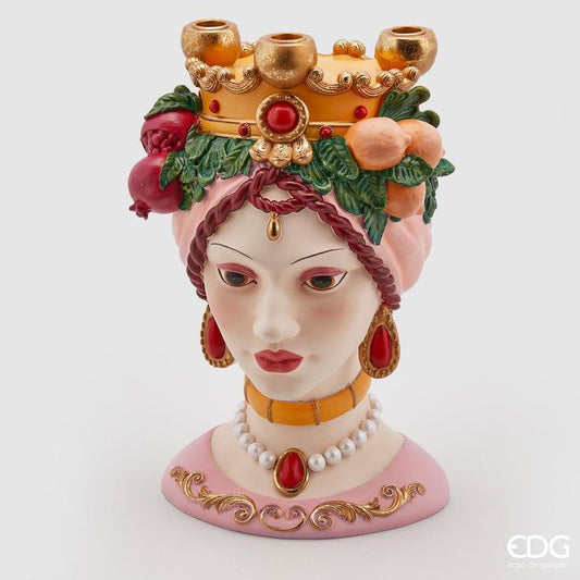 Portacandela Sicily Poly 3 fiamme H. 38cm EDG - Enzo de Gasperi