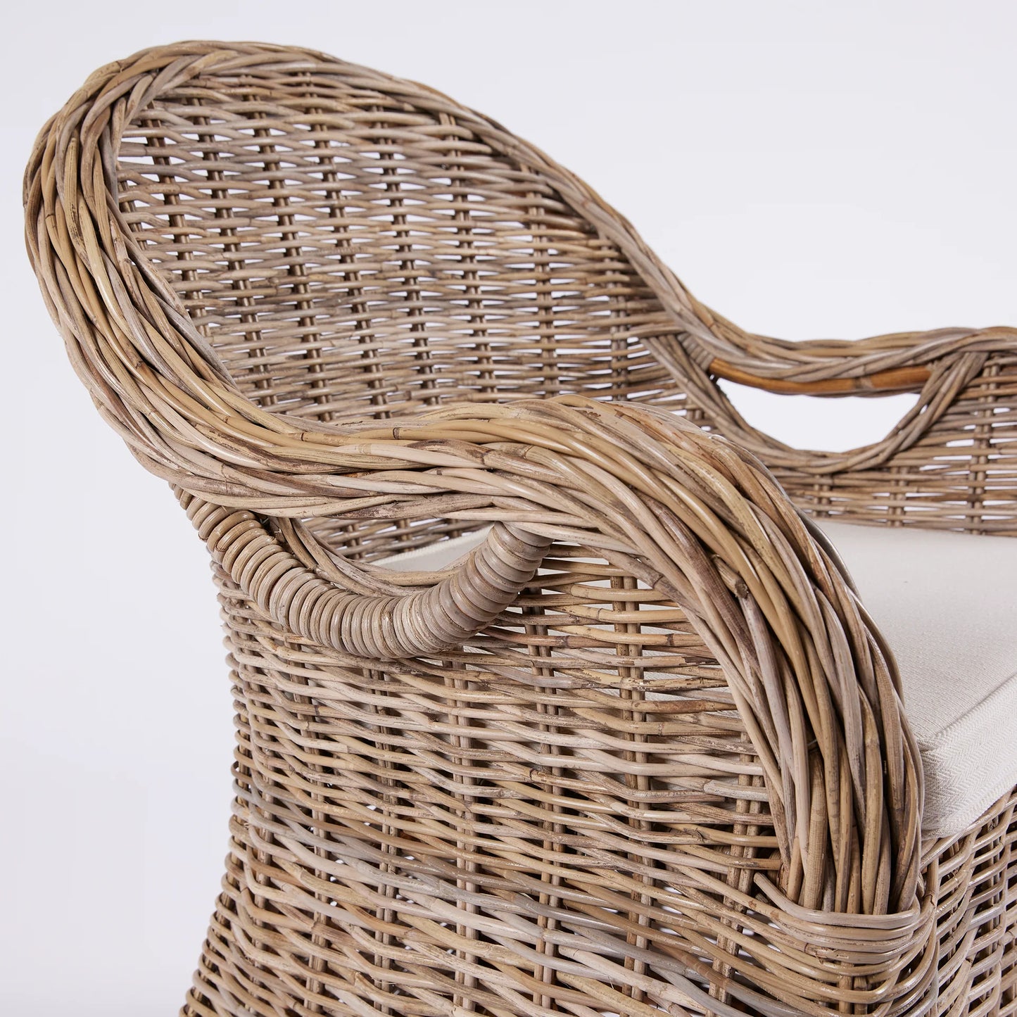 Poltrona in Rattan Naturale con Cuscini Sfoderabili EDG Enzo De Gasperi